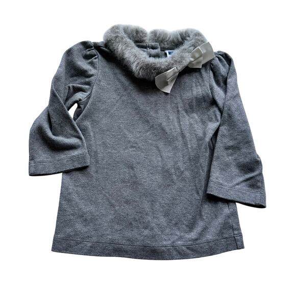 Janie and Jack faux fur bow sweater size 6 - Picture 1 of 5